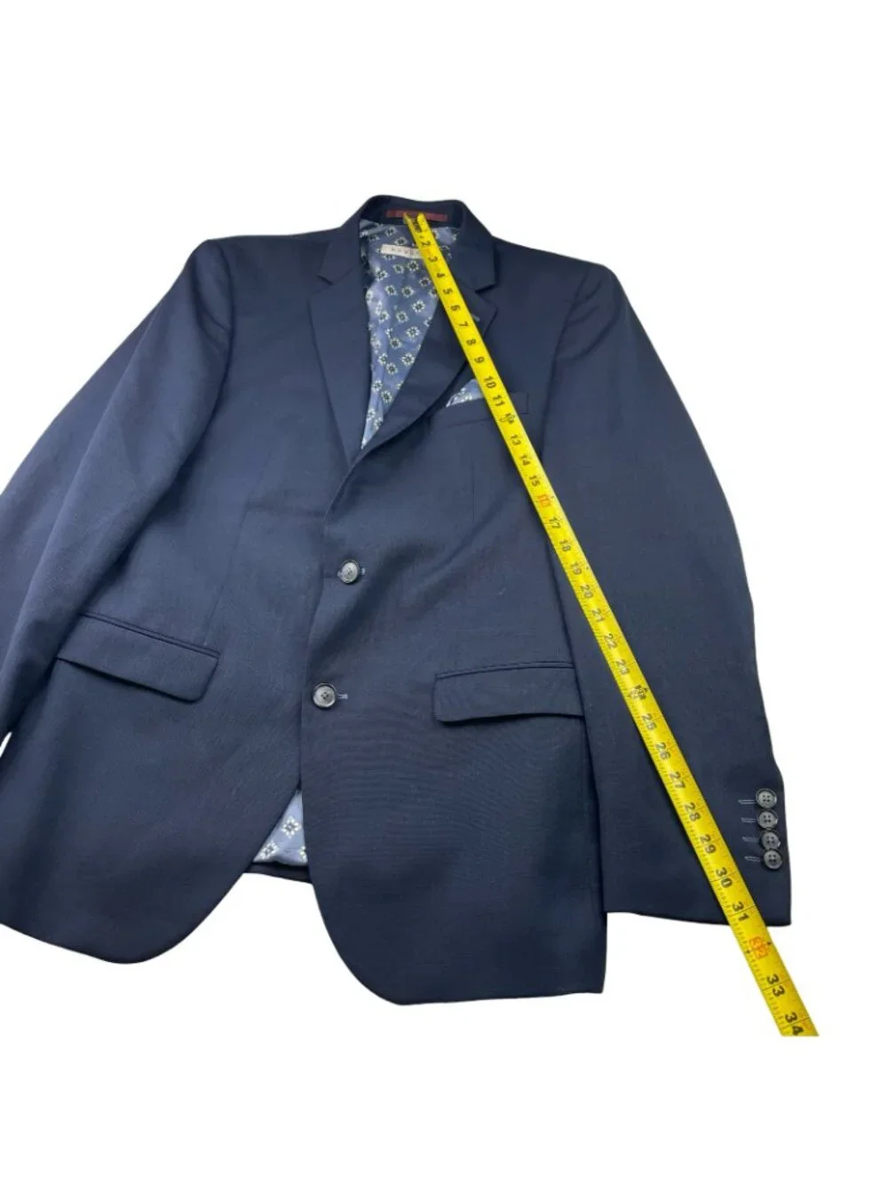Bugatti Men’s Wool Blend 2-Button Blazer Navy Blue • 40R US | 50 EU